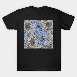 Lovely Lavender and Yellow Flower Flurry - Digitally Illustrated Flower Pattern for Home Decor, Clothing Fabric, Curtains, Bedding, Pillows, Upholstery, Phone Cases and Stationary T-Shirt